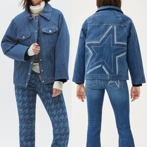 Perfect Moment X DL1961 Corentine Jacket NEW Insulated Lined Trucker Mid Blue S